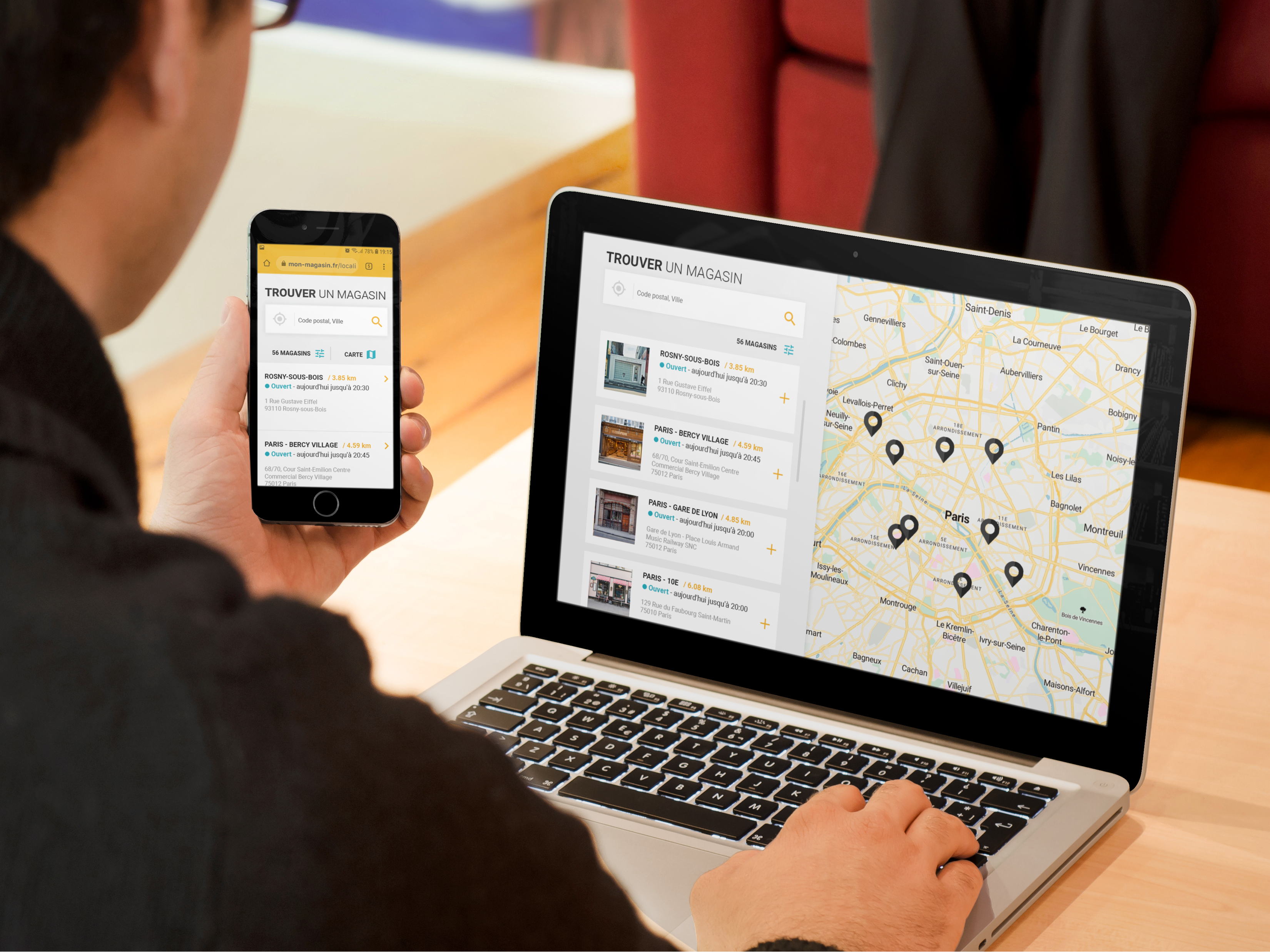 BusinessLocator preview on desktop and mobile