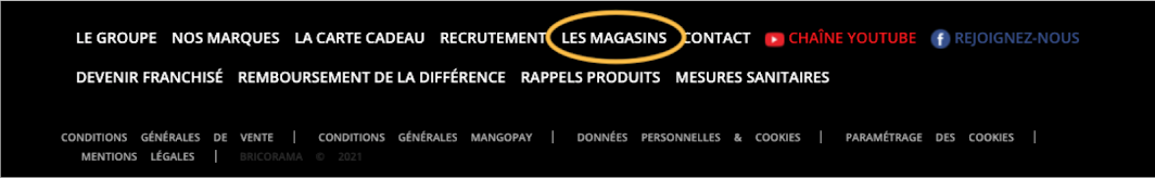 Footer du site de la FNAC